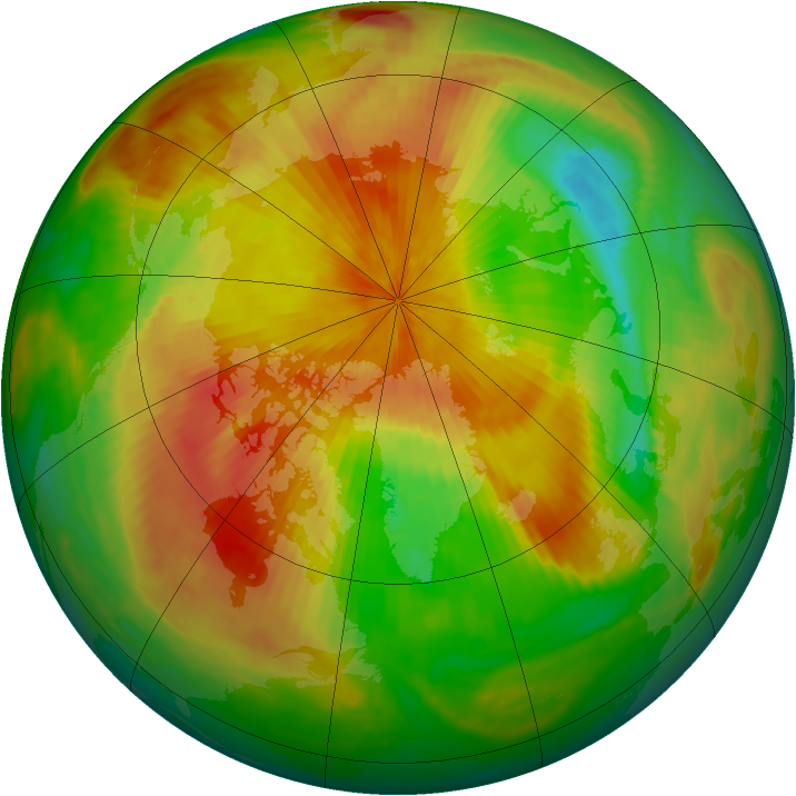 Arctic ozone map for 11 April 2000